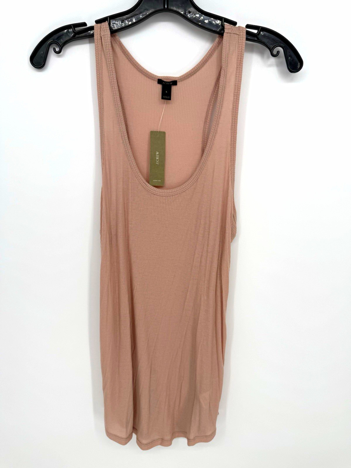 J.CREW Women’s Ribbed Knit Lyocell Tank Top Size S Pink Scoop Neck NWT