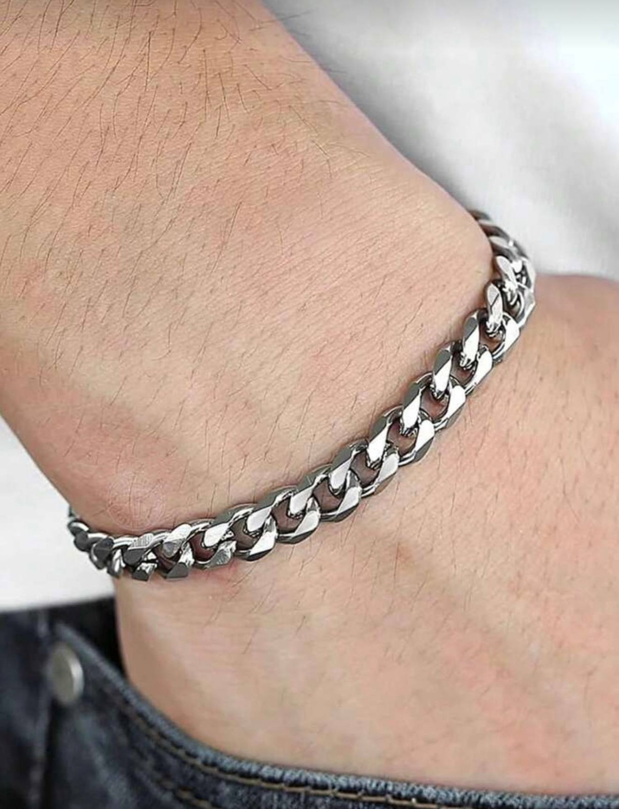 1pc Men\'s Classic Stainless Steel Cuban Link 7mm Bracelet Brand New In Bag