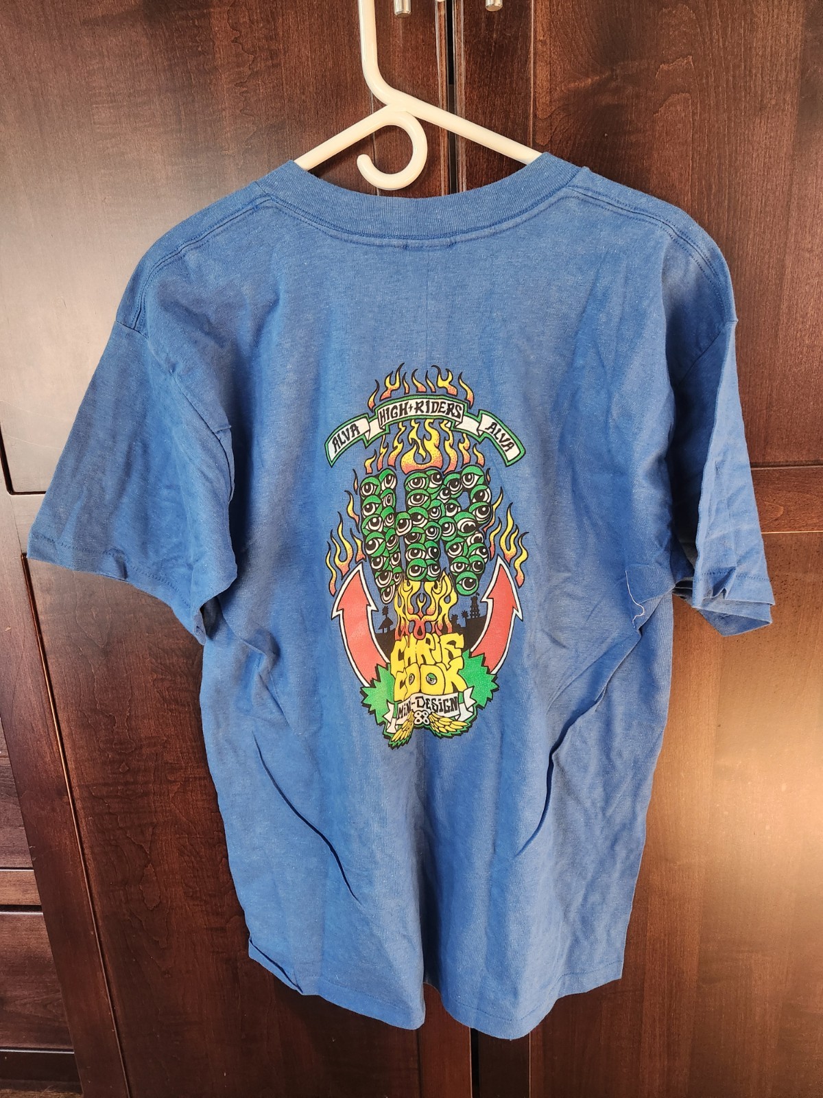 OG Vintage 90s Alva Skateboard T Shirt Chris Cook Blue Large Single Stitch OG Vintage 90s Alva Skateboard T Shirt Chris Cook Blue Large Single Stitch