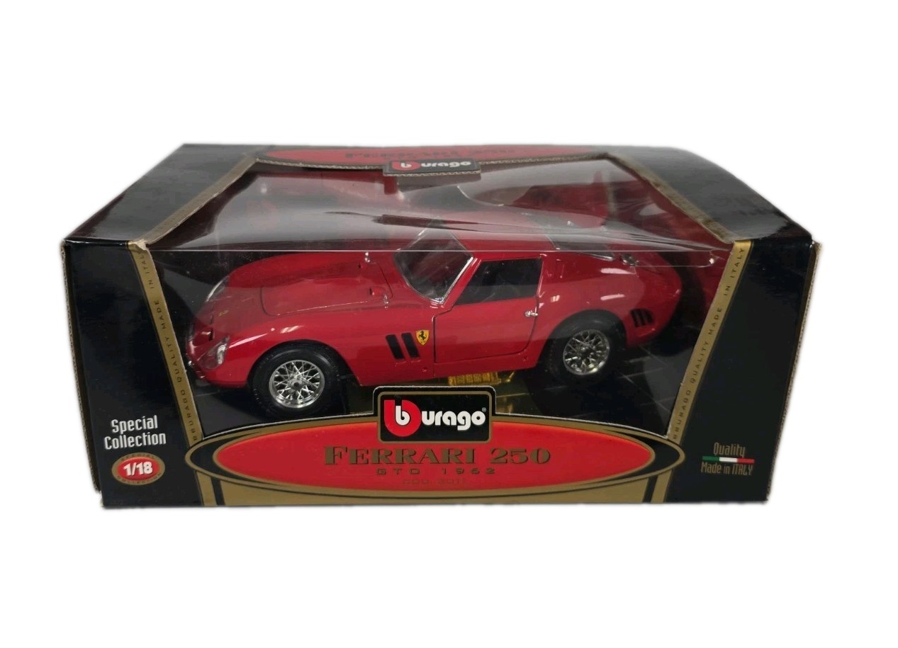 Bburago Ferrari 250 GTO 1962 Red 1/18 Diecast Model New In Box Bburago Ferrari 250 GTO 1962 Red 1/18 Diecast Model New In Box
