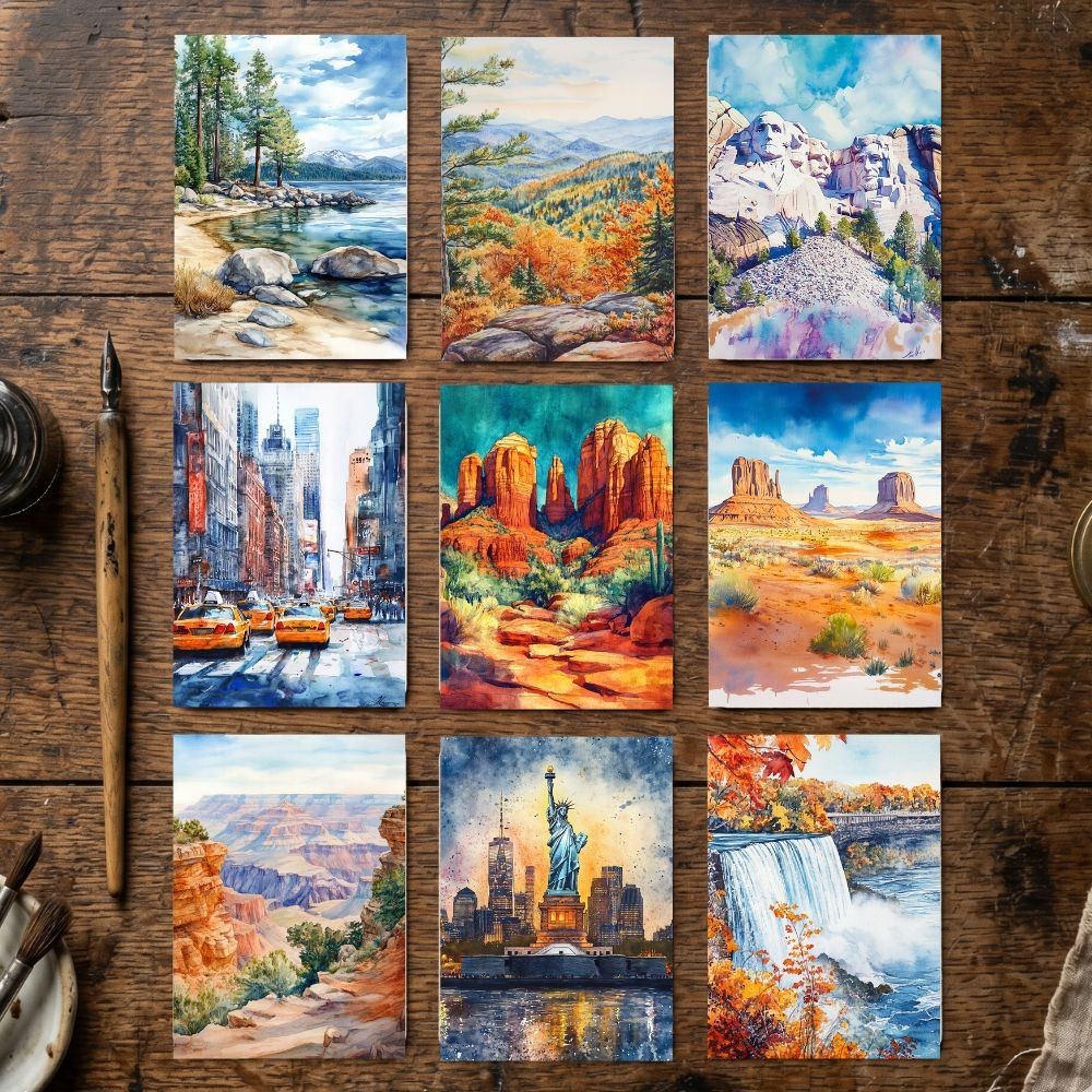 9 Pcs Print ACEO Art Card American Landscape Limited Edition 9 Pcs Print ACEO Art Card American Landscape Limited Edition