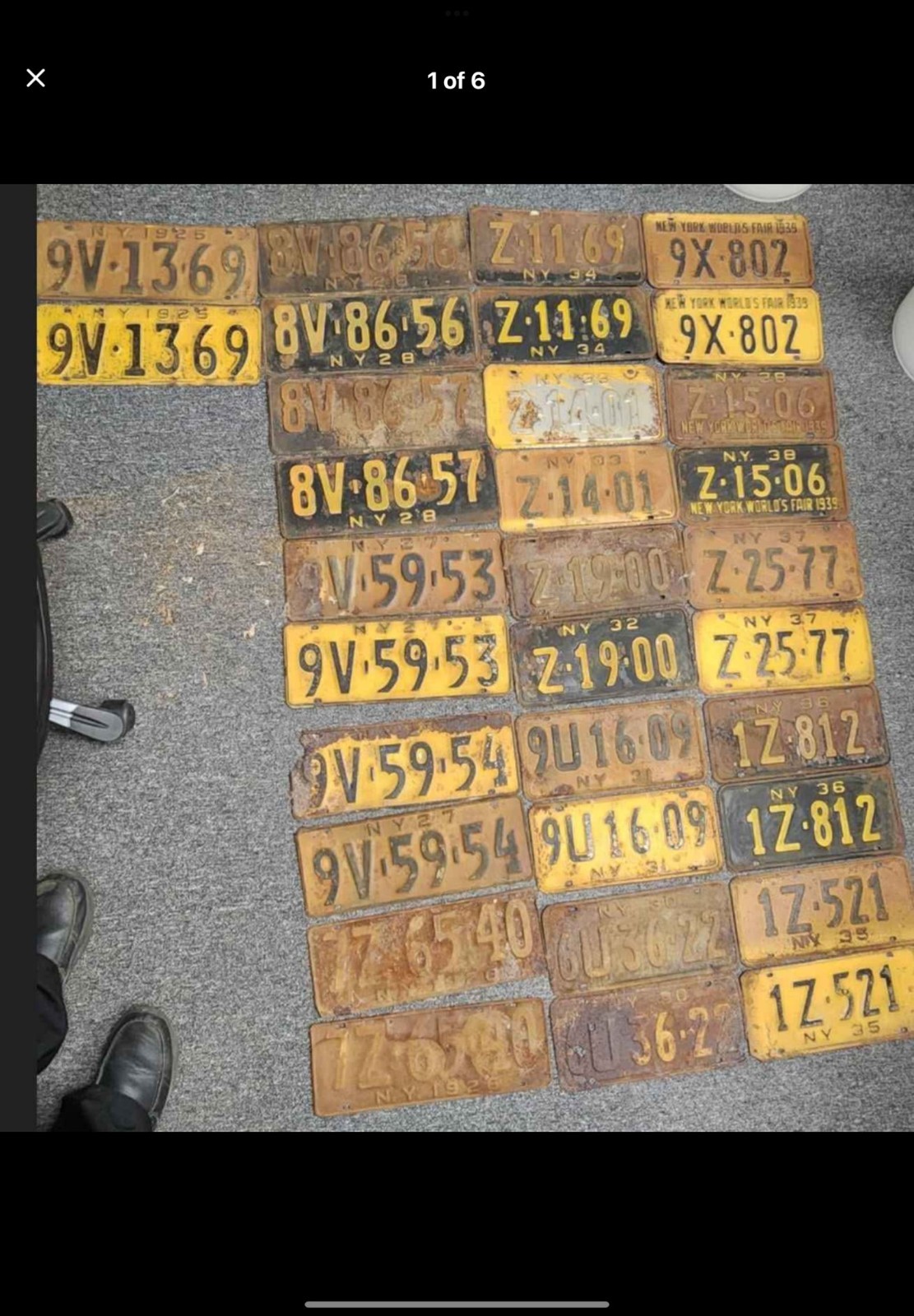 Antique New York License Plate Collection 1920s–1930s – Matching Pairs – NY Worl