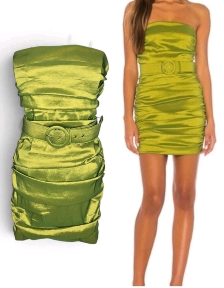 NWT Revolve Majorelle Kaci Strapless Mini Dress In Lime Green Size Small