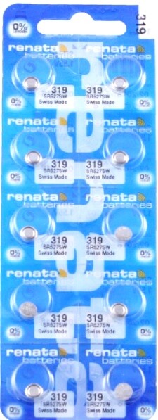 Renata 319 Watch Cell Batteries SR527SW, SWISS MADE, 0% MERCURY (Pack of 100) Renata 319 Watch Cell Batteries SR527SW, SWISS MADE, 0% MERCURY (Pack of 100)