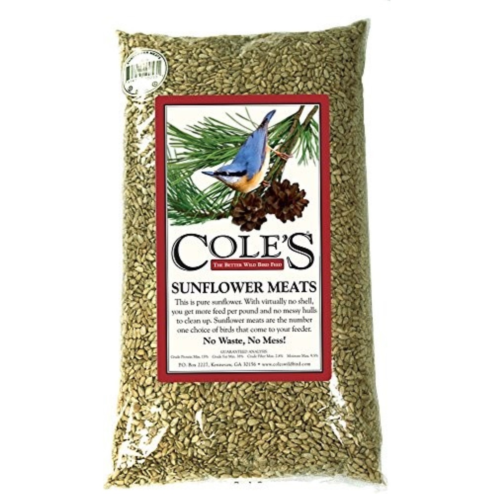 Cole’s Sunflower Meats Wild Bird Seed — 100% Pure, No-Waste Sunflower — 20lb Cole’s Sunflower Meats Wild Bird Seed — 100% Pure, No-Waste Sunflower — 20lb