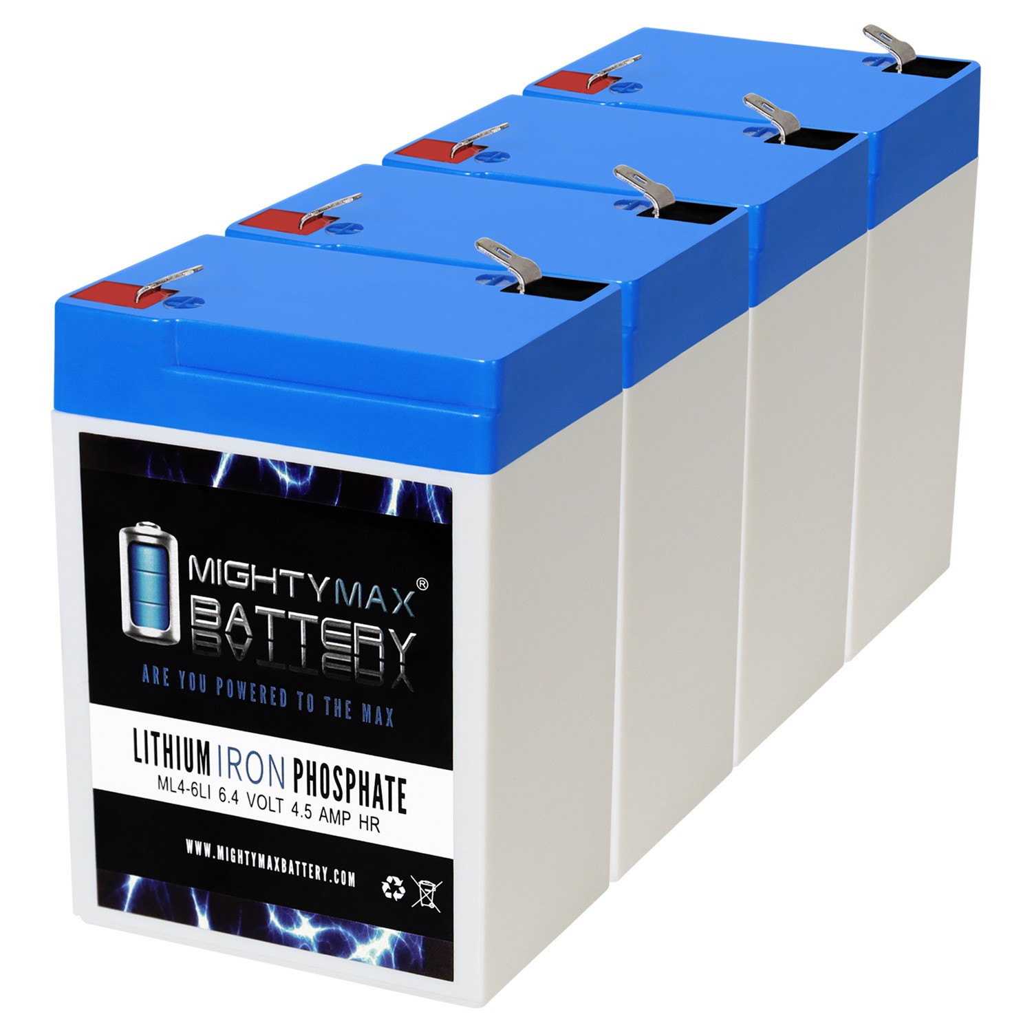 Mighty Max 6V 4.5AH Lithium Battery compatible with Leoch DJW6-5.0 - 4 Pack Mighty Max 6V 4.5AH Lithium Battery compatible with Leoch DJW6-5.0 - 4 Pack