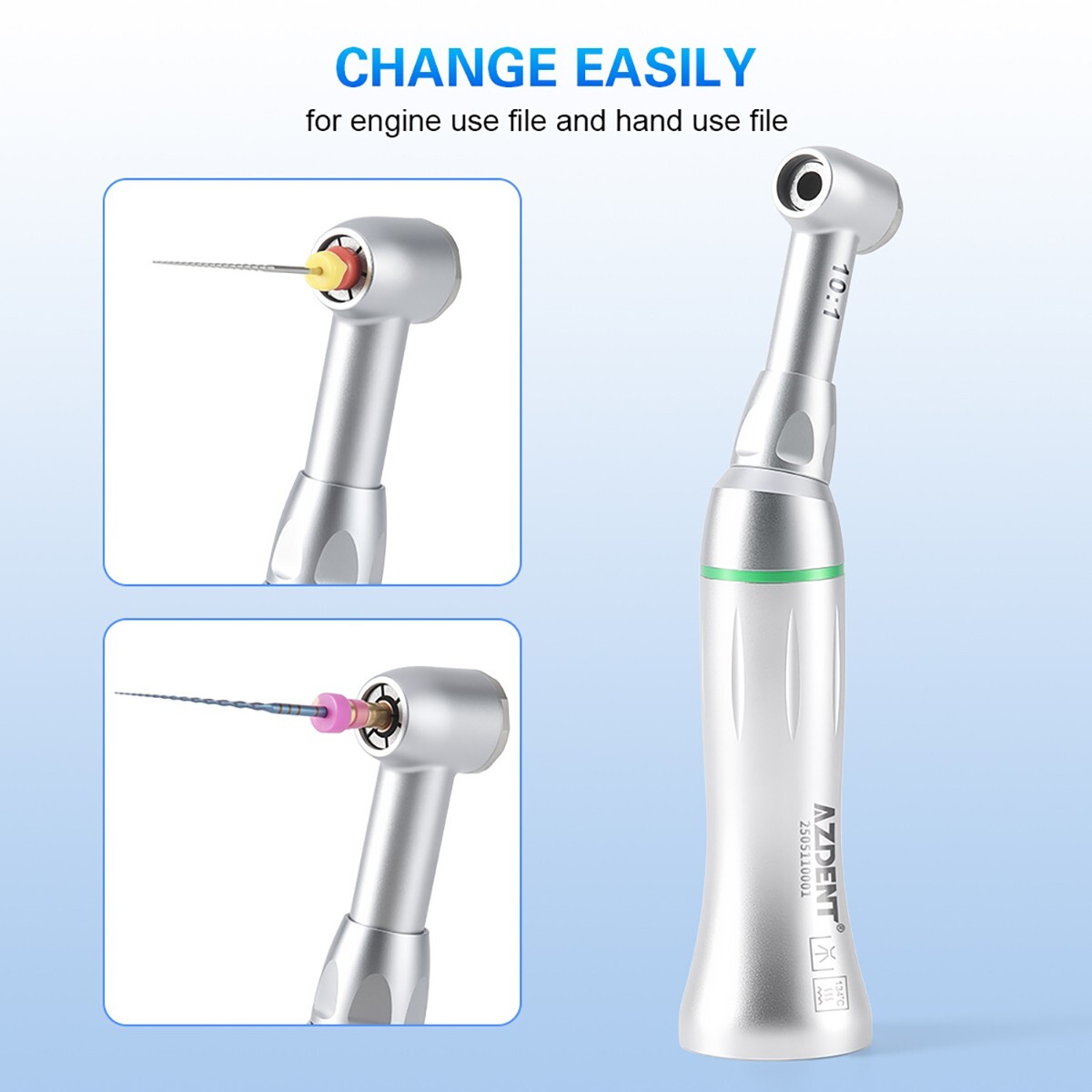 AZDENT Dental M4 Endo Handpiece Contra Angle 10:1 6:1 Reciprocating Endodontic