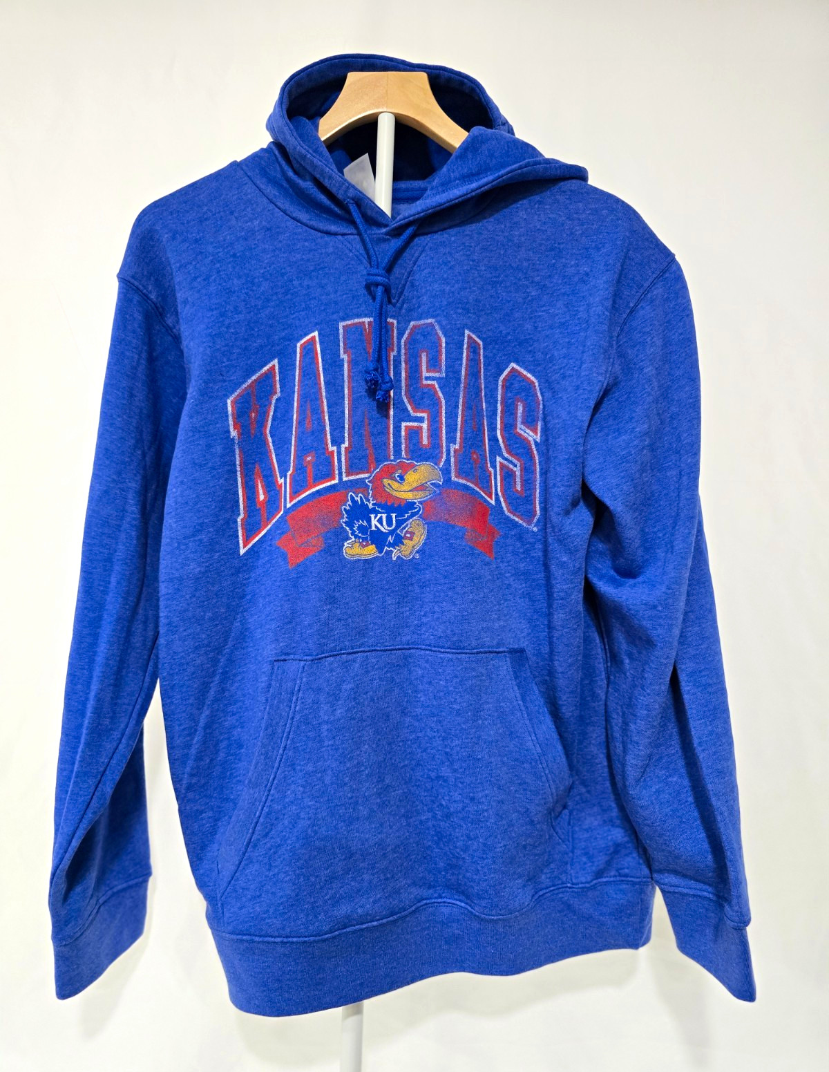 Kansas Jayhawks Blue Pullover Hoodie Sweatshirt Size M Licensed