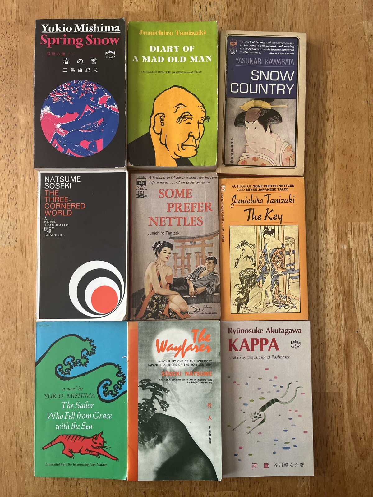 Lot 9 Vintage Used 1960s Japanese paperback novels Tuttle Various Authors