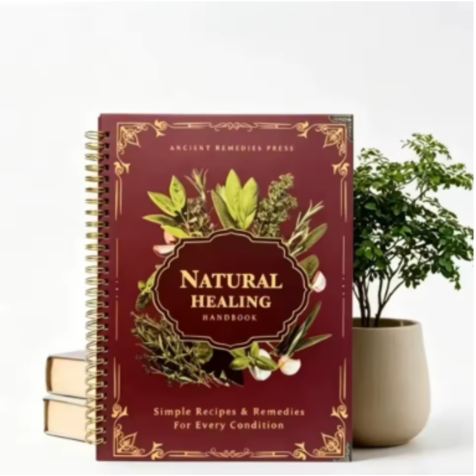 The Natural Healing Handbook, Spiral-Bound Guide for Herbal Remedies and Natural