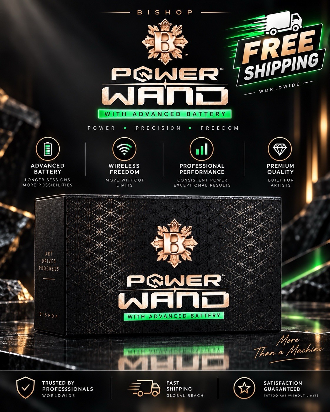Bishop Power Wand with Advanced Battery - Full Set (Type: Liner 5.0 Stroke)