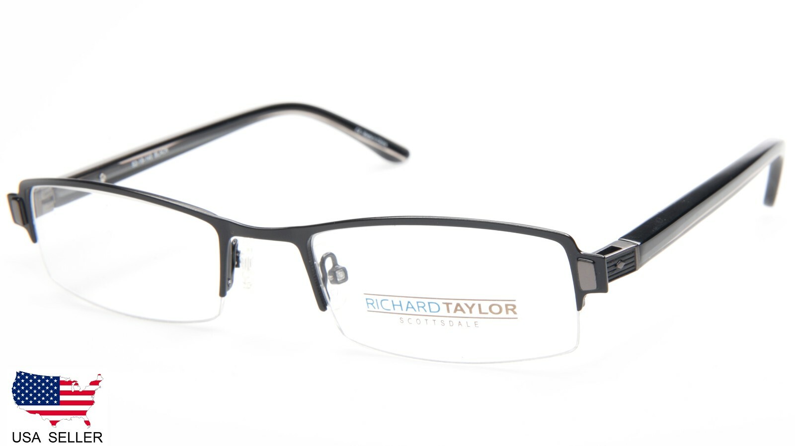 NEW Richard Taylor SCOTTSDALE BENTLEY BLACK EYEGLASSES GLASSES 52-18-140 B27mm