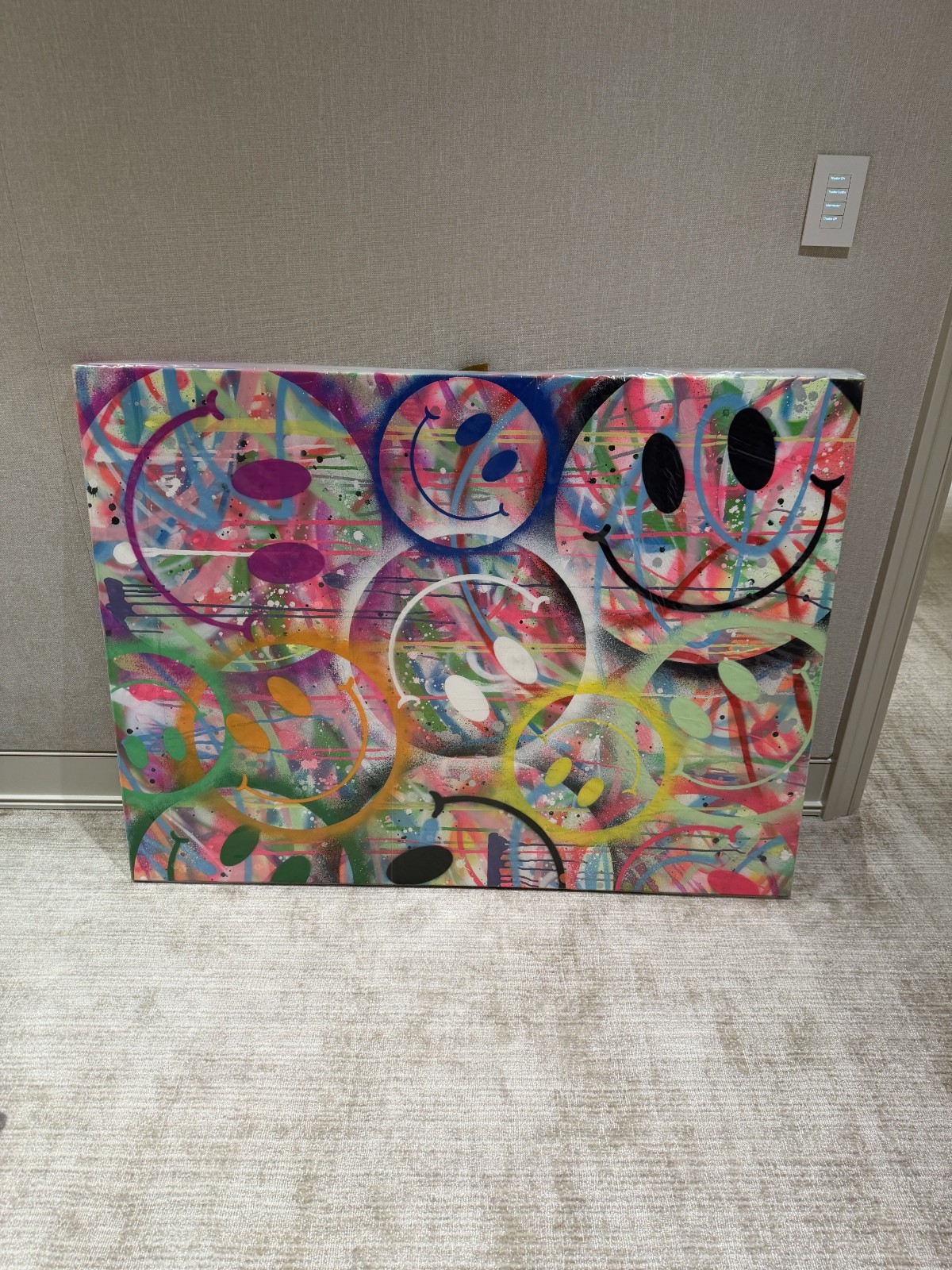 Original Abstract Mixed Media Painting Signed 2023 – Colorful Pop Art Canvas