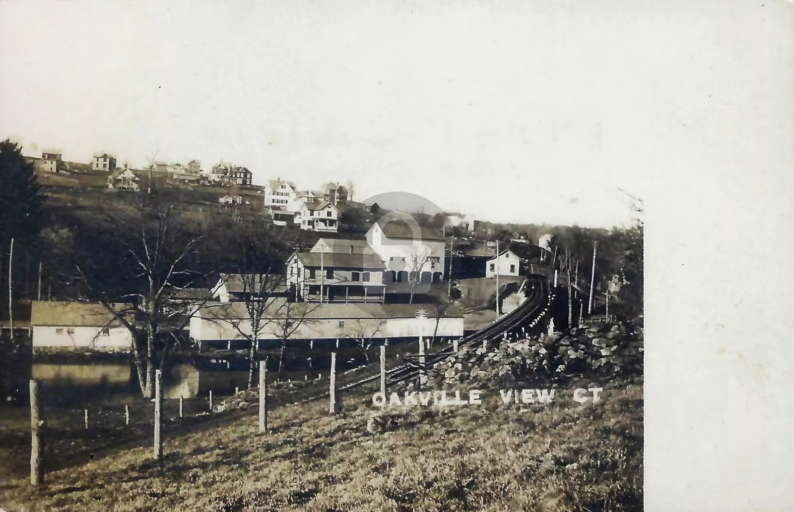 Oakville CT Railroad Station & Tracks RPPC Photo Postcard COPY Oakville CT Railroad Station & Tracks RPPC Photo Postcard COPY