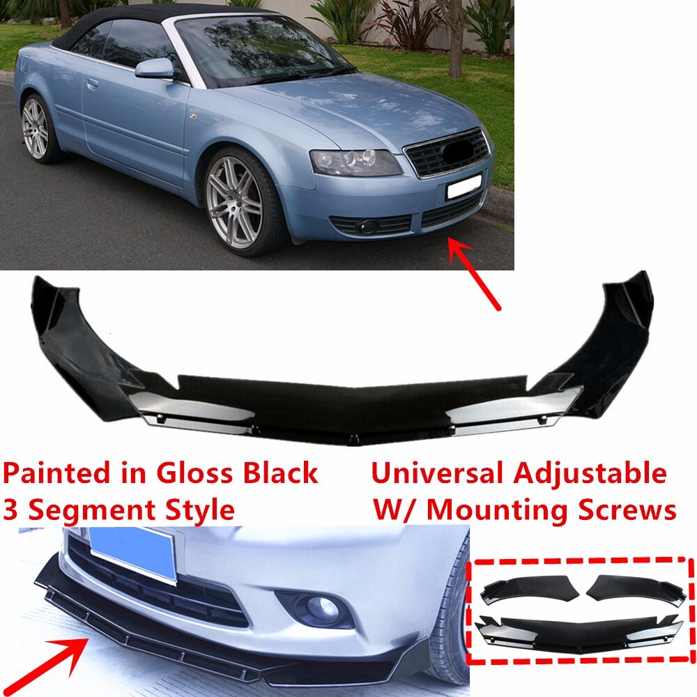 Add-on Universal For 2003-2006 AUDI A4 Convertible B6 Front Bumper Lip Splitter