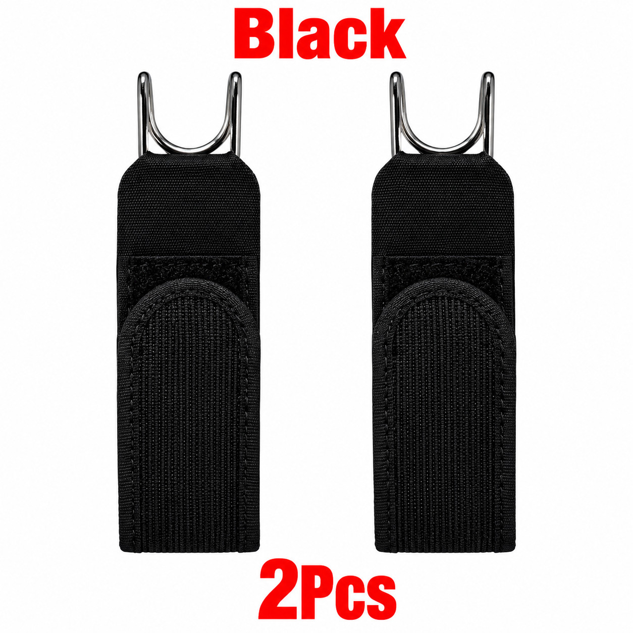2PCS Tactical Metal Hook Elastic Belt Buckle-Less Invisible Waist Belt Closure