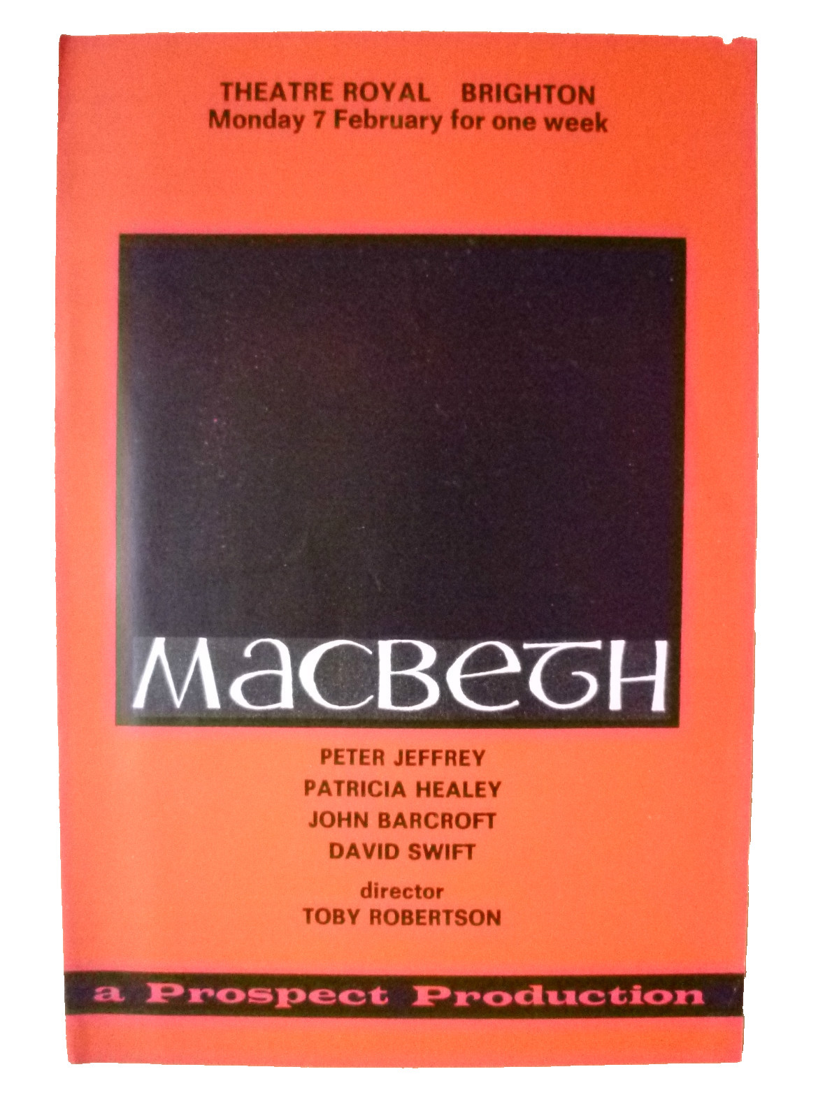 1966 Theatre Royal Brighton Macbeth Programme Peter Jeffrey Patricia Healey