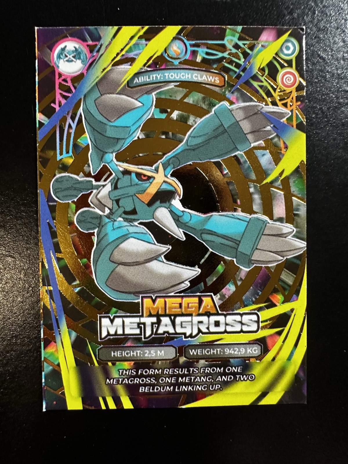 MEGA METAGROSS - POKEMON MEGA EVOLUTIONS PRISMA CCG GOLD FOIL MEGA METAGROSS - POKEMON MEGA EVOLUTIONS PRISMA CCG GOLD FOIL