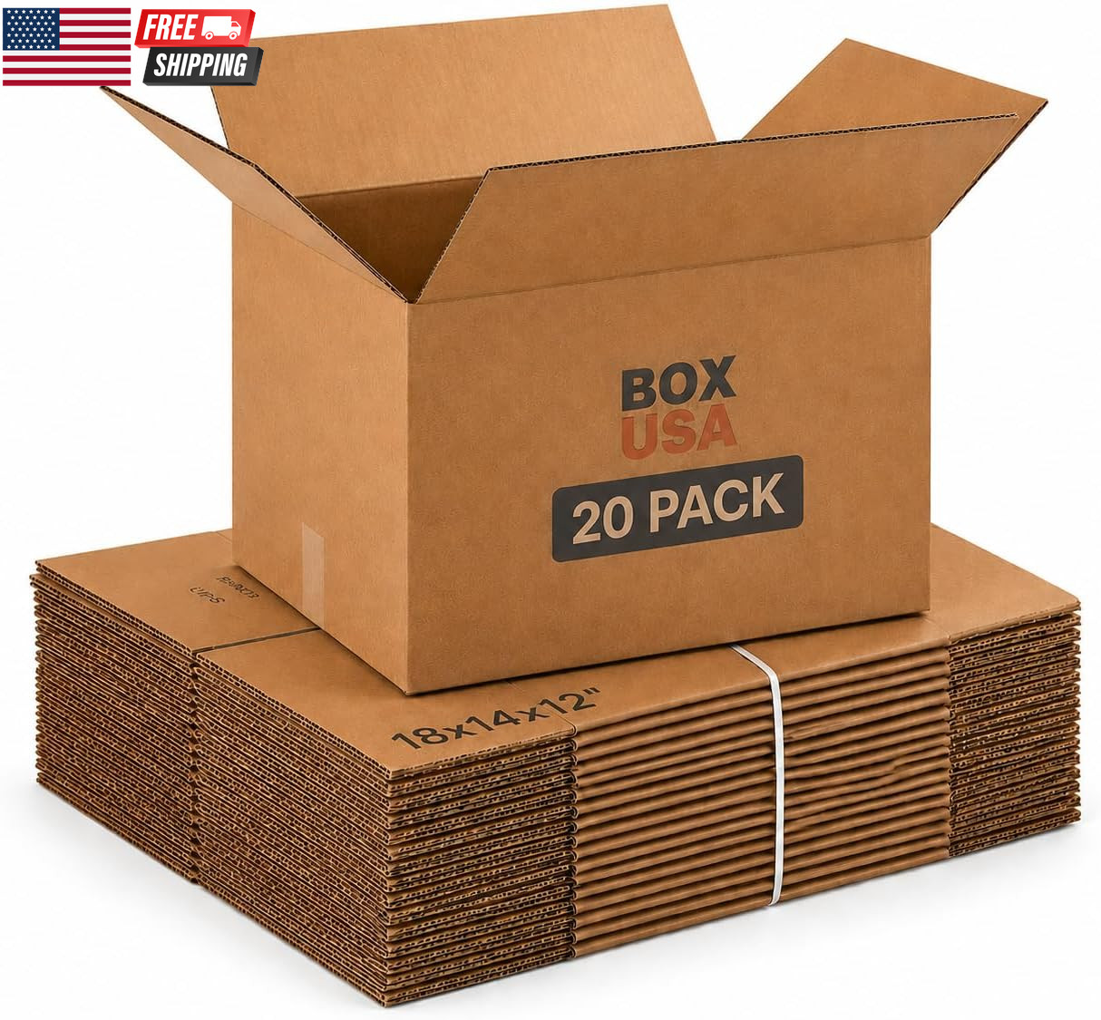 Medium Moving Boxes 18L X 14W X 12H 20-Pack - Corrugated Cardboard Box for Shipp Medium Moving Boxes 18L X 14W X 12H 20-Pack - Corrugated Cardboard Box for Shipp