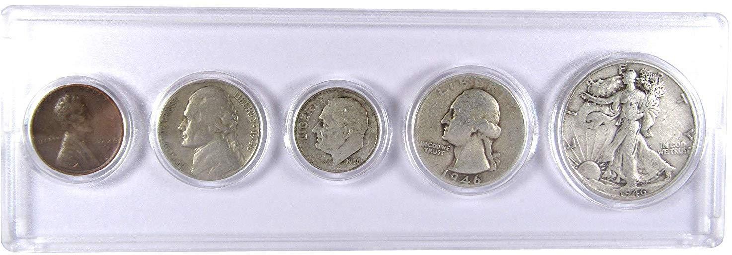 1946 Year Set 5 Coins in Circulated or Better Condition Gift Set
