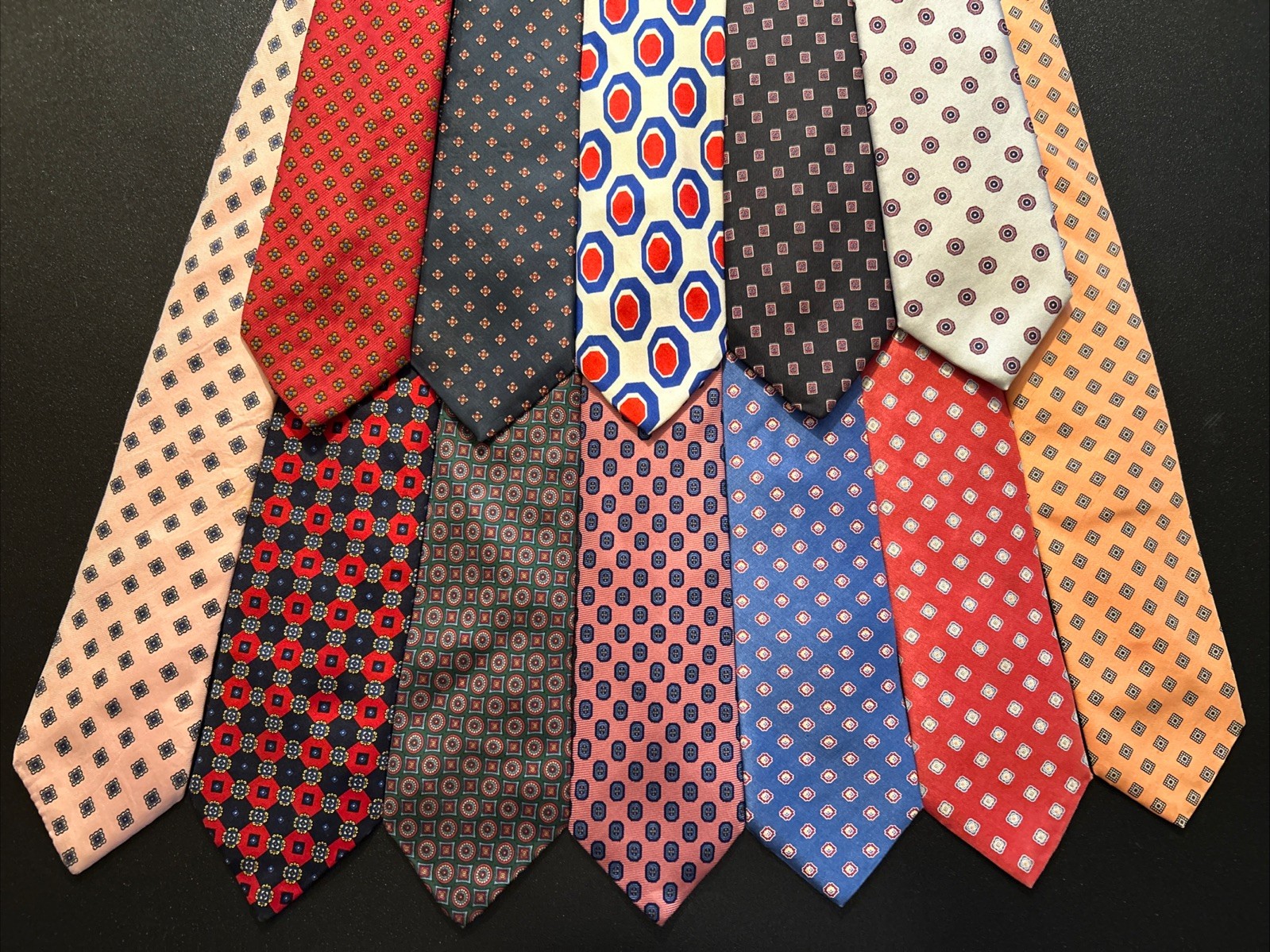 Vintage EUC Tie Lot Of 12 Silk Foulard Ties USA Italy UK Sulka Pierre Cardin Vintage EUC Tie Lot Of 12 Silk Foulard Ties USA Italy UK Sulka Pierre Cardin