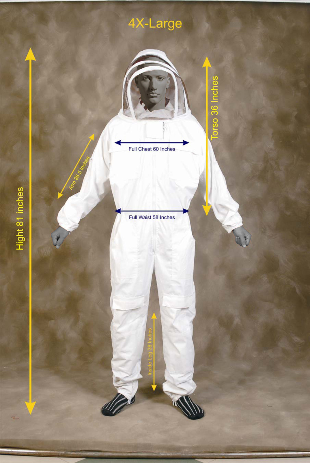Professional Heavy duty Bee Suit, Beekeeping Supply Suit (w/ Gloves) - 4X Large