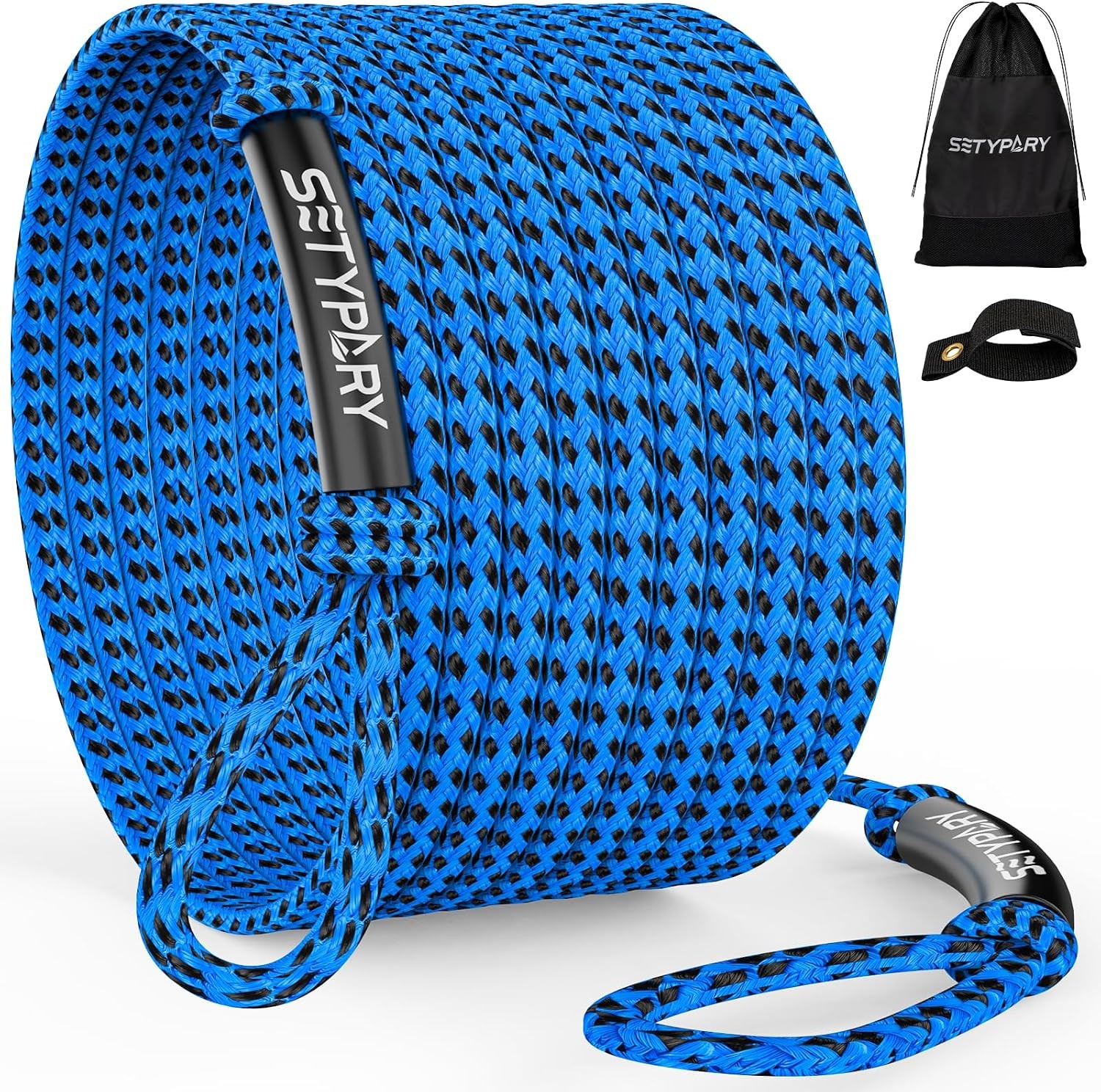 4-6K 60FT Boat Tow Rope for Tubing, Fits 1-4 Person Towable Blue & Black 4K 4-6K 60FT Boat Tow Rope for Tubing, Fits 1-4 Person Towable Blue & Black 4K