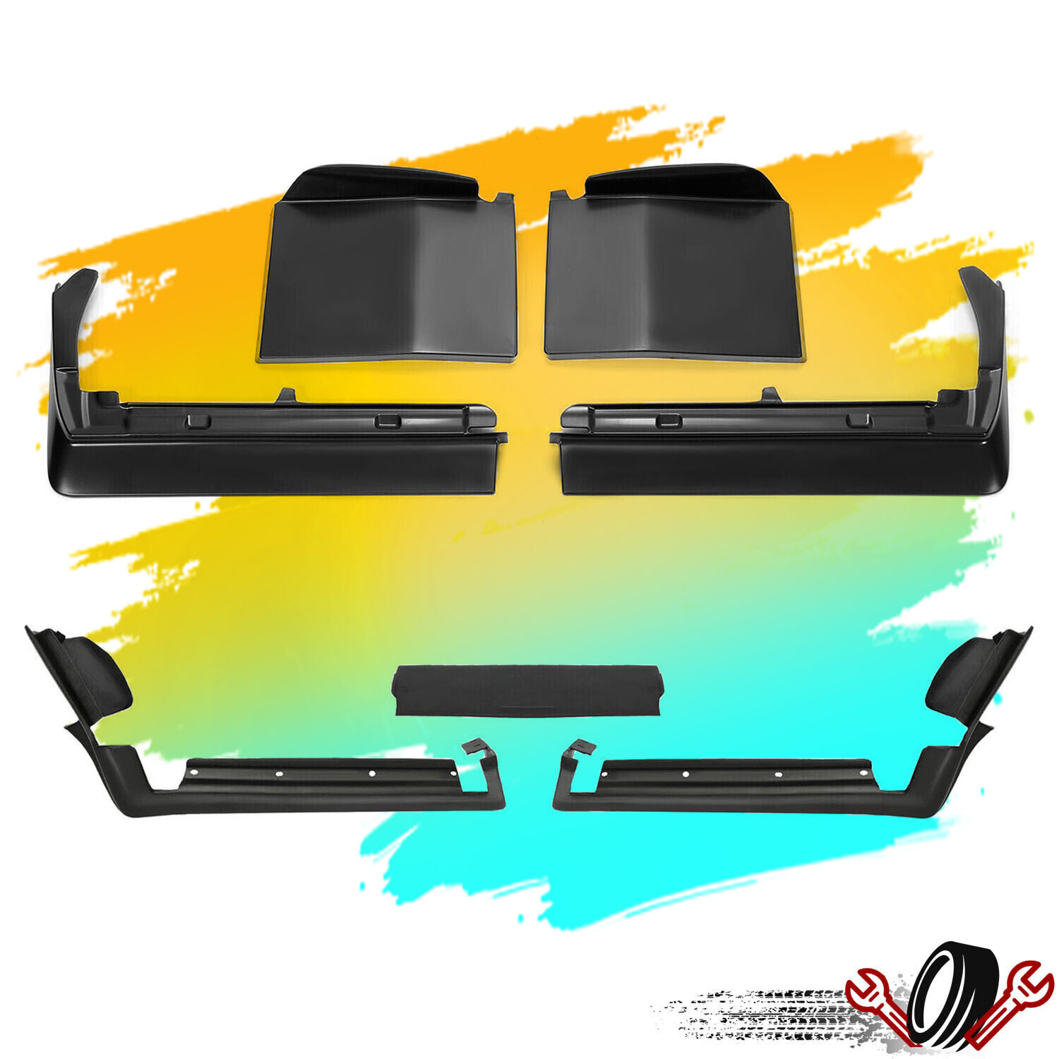 7 Pcs For Cadillac Seville 1980-1985 Front & Rear Bumper Filler Black Fiberglass
