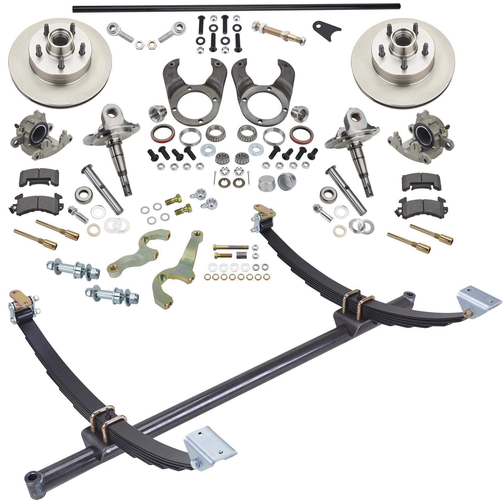 44 In Gasser Spindle/Brake Kit 5 on 4-3/4 GM Bolt Pattern, Fits Ford Axle