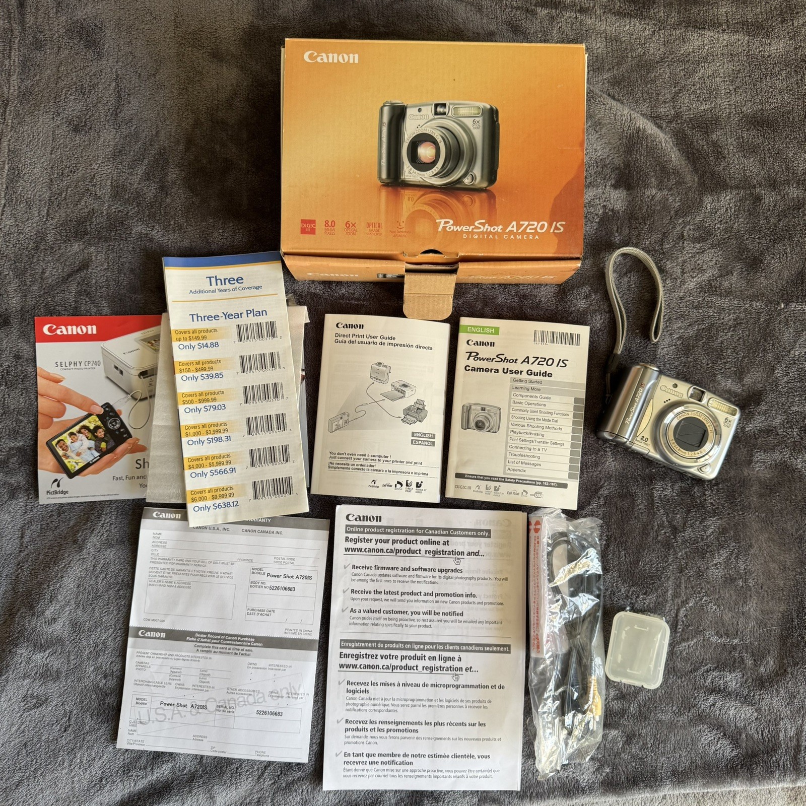 Canon PowerShot A720 IS 8.0MP 6X Optical Zoom Digital Camera - Complete in Box