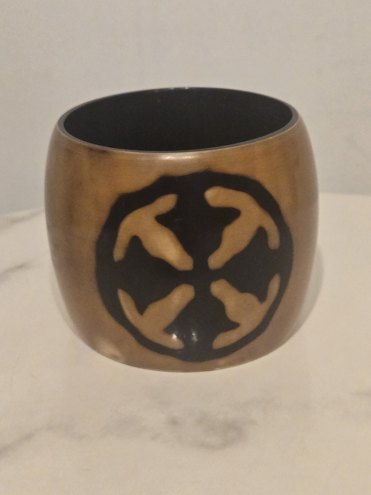 Vintage Monies Gerda Lynggaard Cotic Cross Horn Bangle Bracelet Rare 