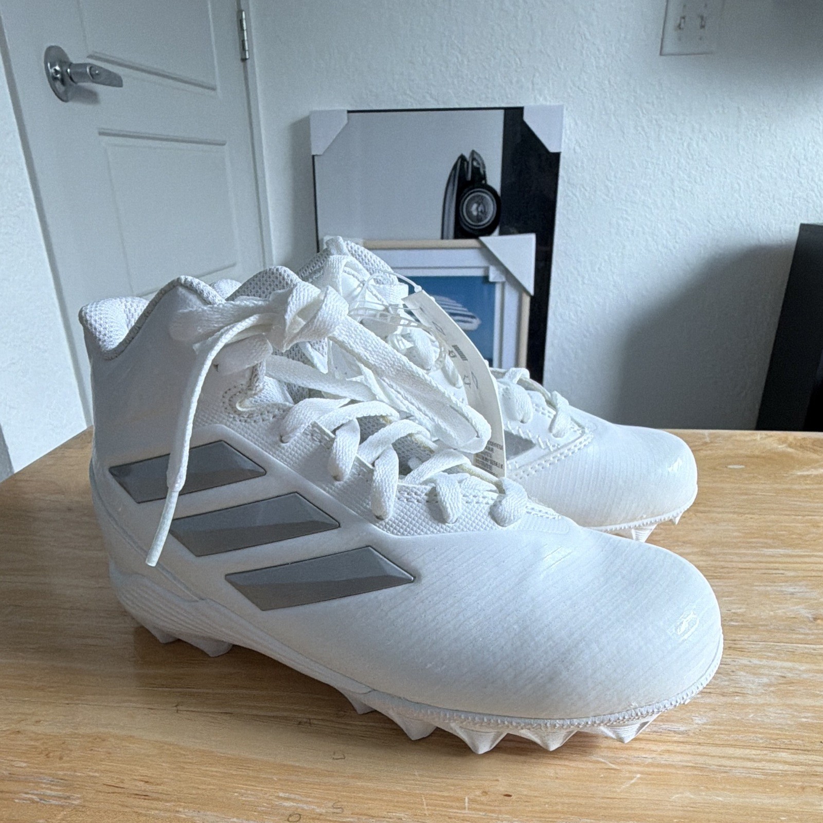 adidas Freak Mid MD J Unisex Youth Football Cleats White US 12K