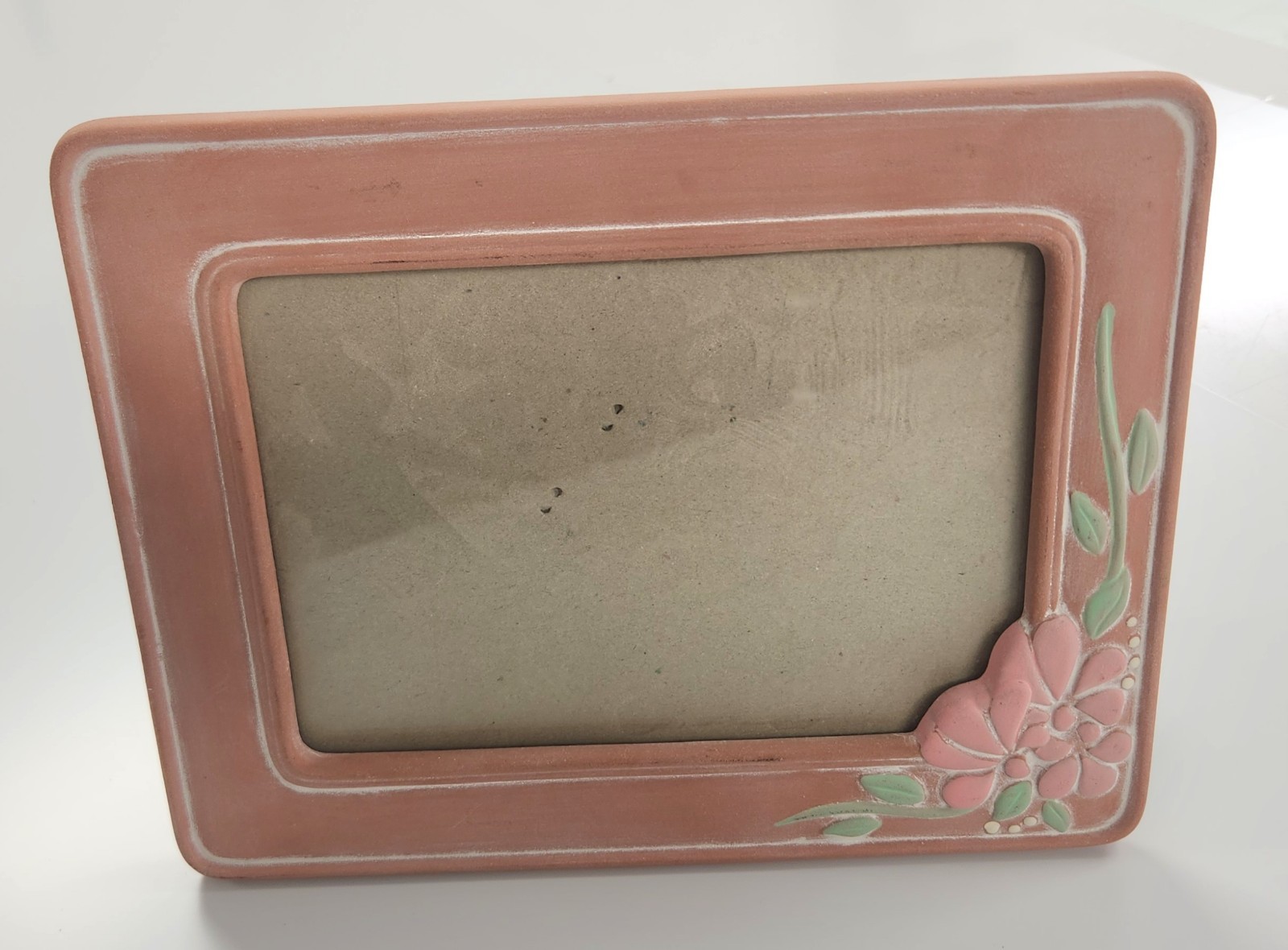 Vintage Terracotta Style Pottery Floral Picture Frame