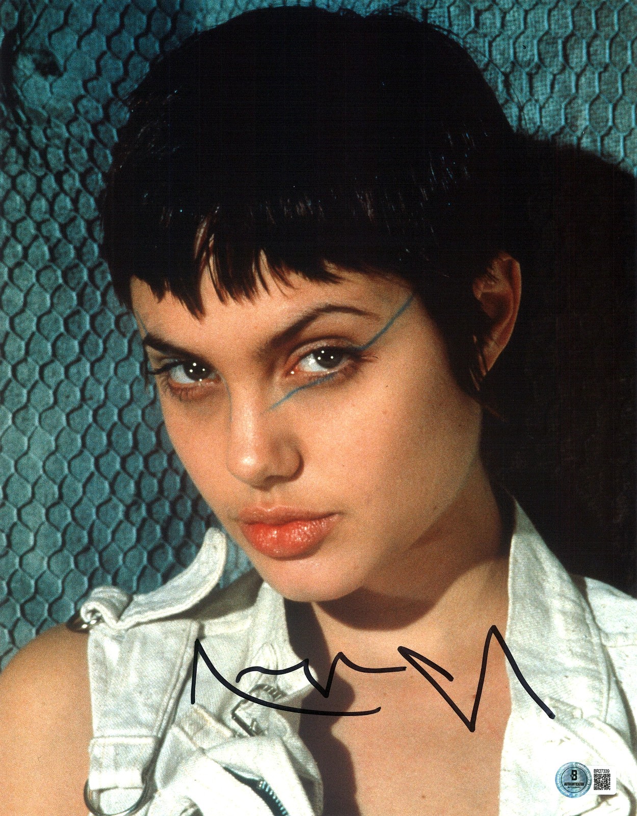 Angelina Jolie Signed Autograph Hackers 11X14 Photo Beckett BAS