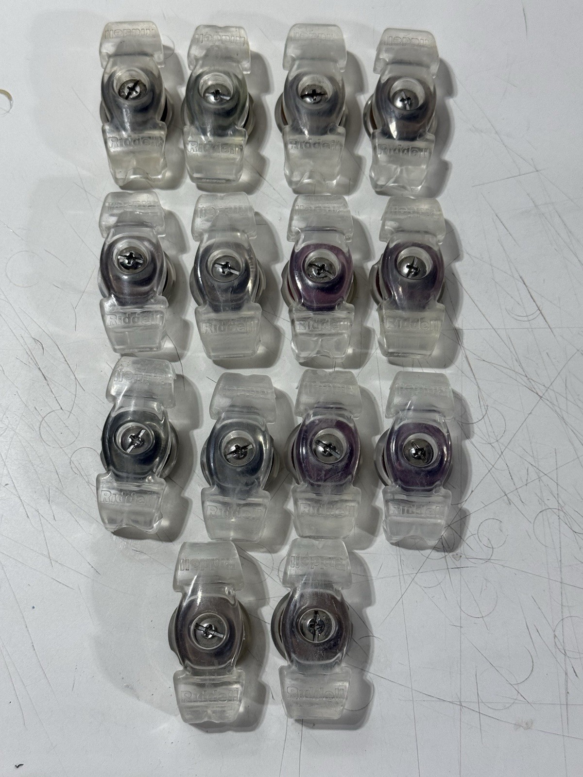 (7) PAIRS OF RIDDELL REVOLUTION FOOTBALL HELMET BOTTOM FACEMASK CLIPS/HARDWARE