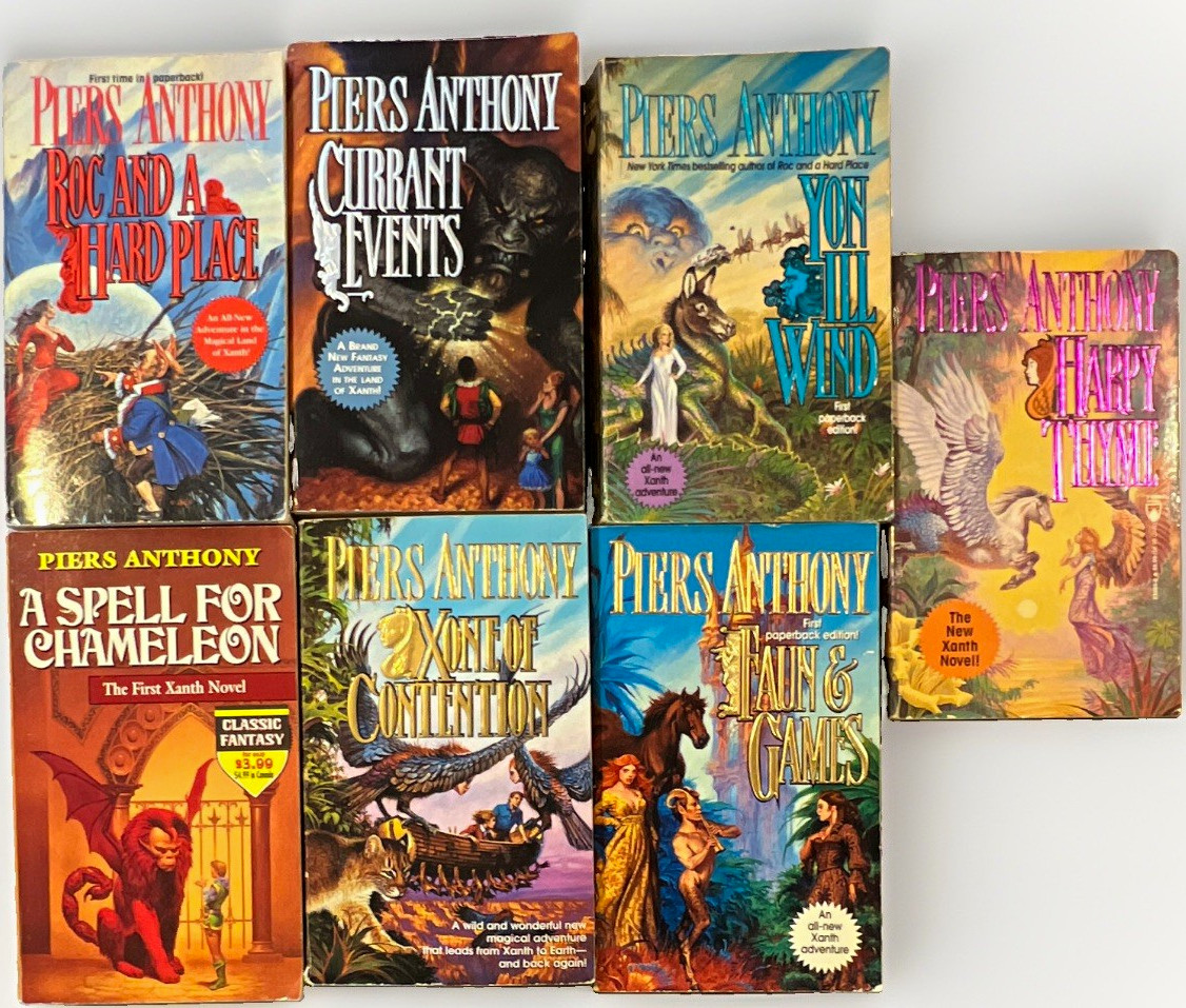Piers Anthony Xanth 7-Book Lot Paperback Tor Books 1st PB Ed Vintage 1990s Piers Anthony Xanth 7-Book Lot Paperback Tor Books 1st PB Ed Vintage 1990s