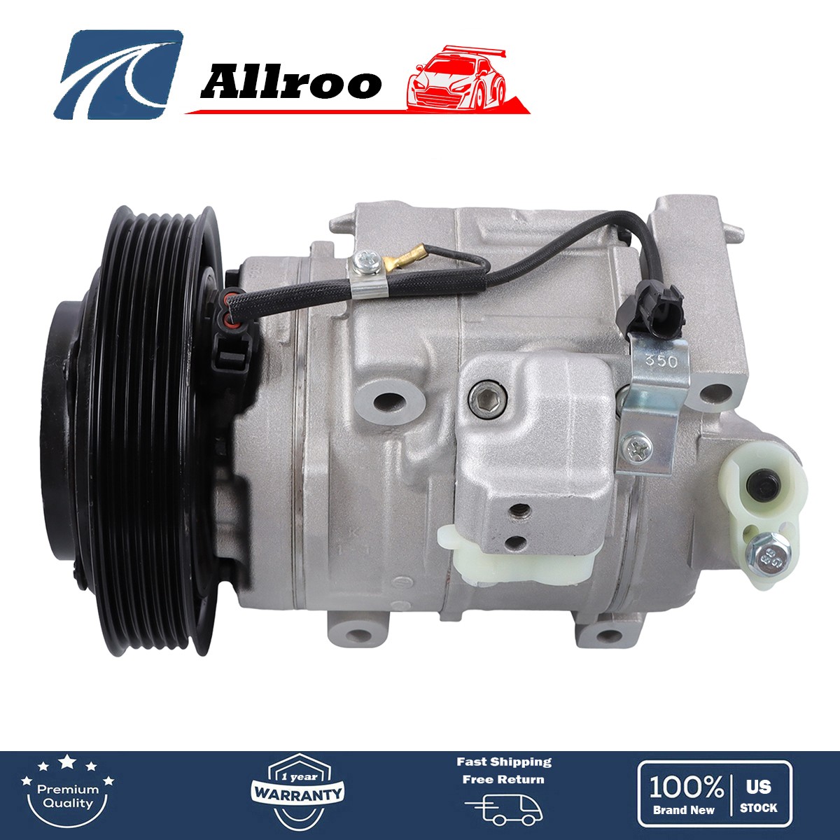 A/C AC Compressor For Honda Accord 2008-2012 Crosstour 2012-2015 3.5L 10SR15C