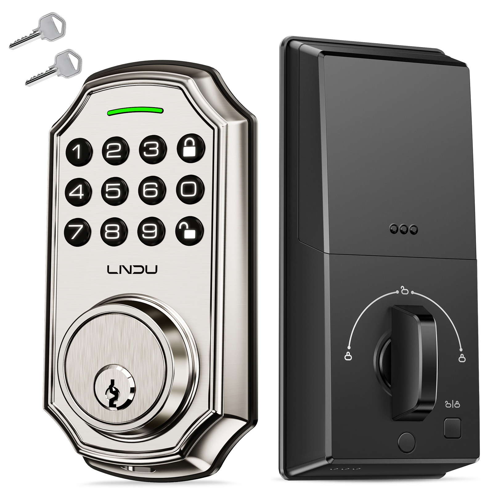 LNDU Smart Door Lock Set 100 Codes Electronic Keypad Deadbolt Keyless Entry D180