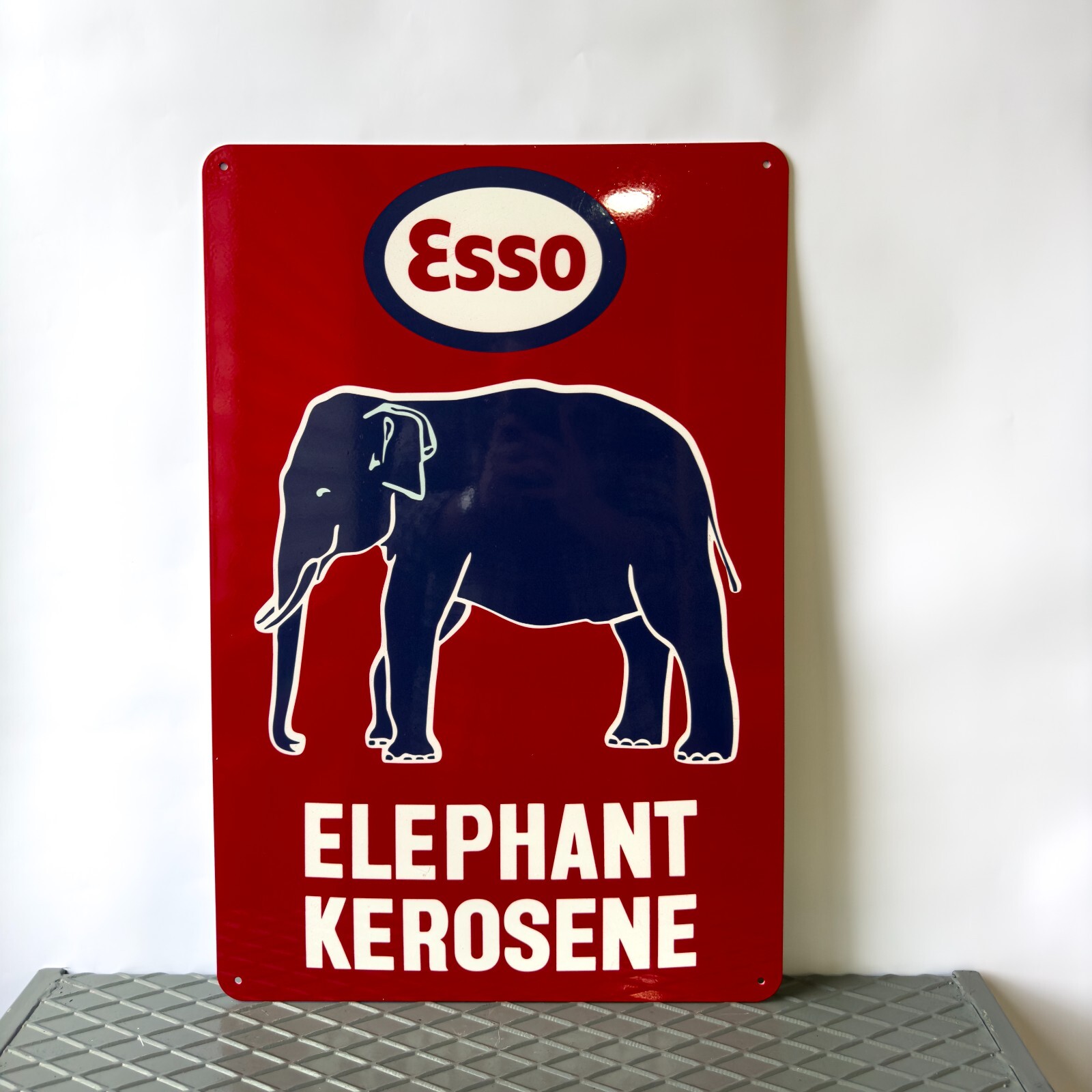 Vintage Esso Elephant Kerosene Rare Gas Oil  Heavy Metal Sign– 24