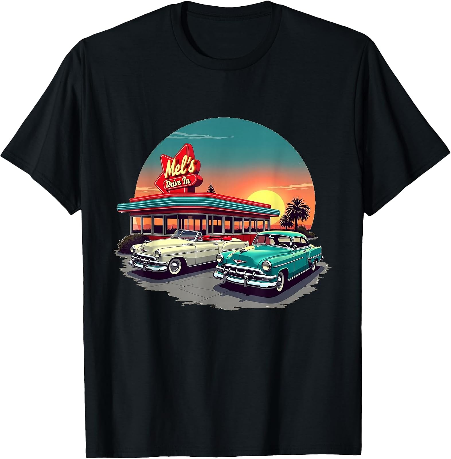 Vintage 1950s Mel\'s Diner Rockabilly Sock Hop T-Shirt