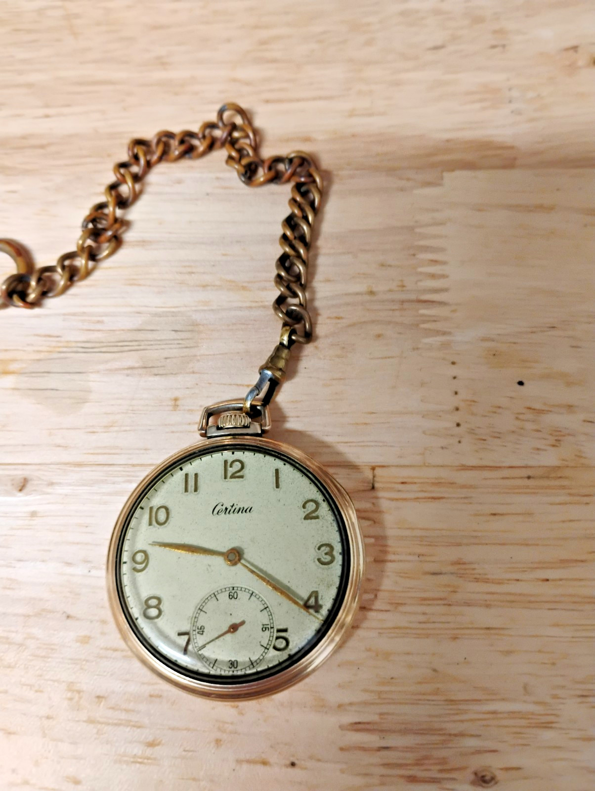 VINTAGE CERTINA OPEN-FACE MECHANICAL POCKET WATCH 1930\'S TO 1940\'S VINTAGE CERTINA OPEN-FACE MECHANICAL POCKET WATCH 1930\'S TO 1940\'S