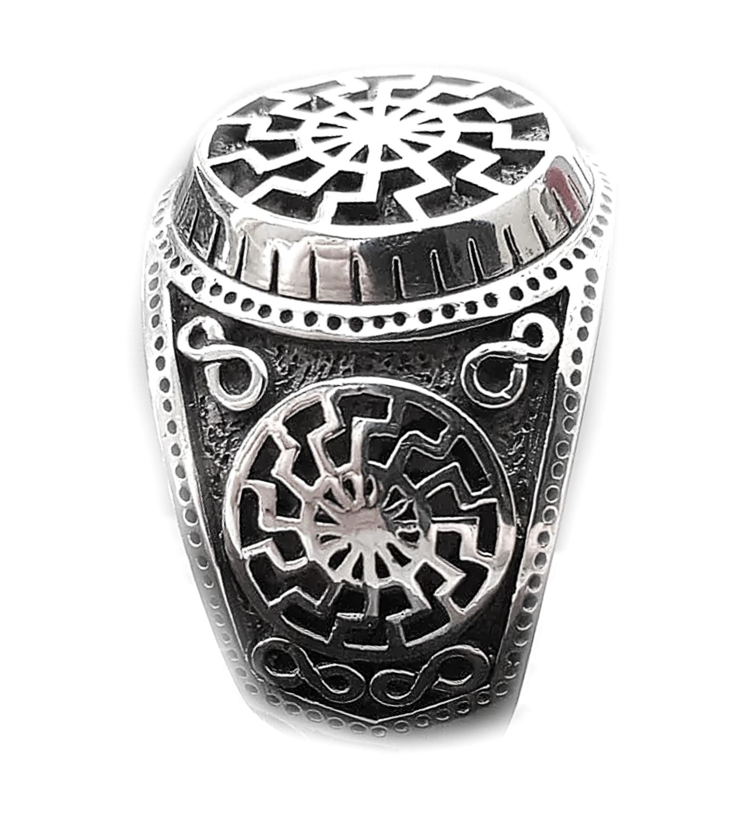 Men’s Sun Wheel Scandinavian Viking Norse Ring .925 Sterling Silver
