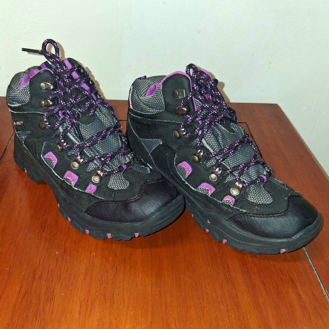 Hi-Tec Women\'s Hiking Boots US 8 Medium Black Gray Purple Not Insect Treated
