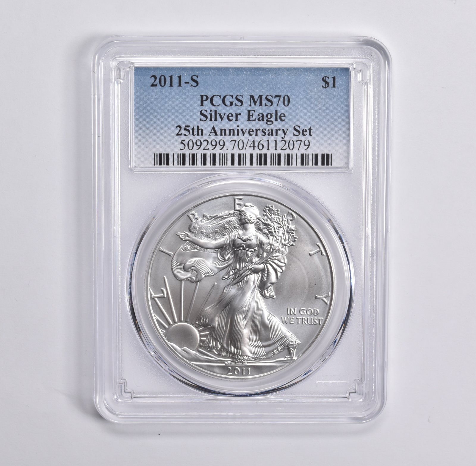 2011-S SILVER EAGLE 25th ANNIVERSARY SET MS70 PCGS Blue Label 2011-S SILVER EAGLE 25th ANNIVERSARY SET MS70 PCGS Blue Label
