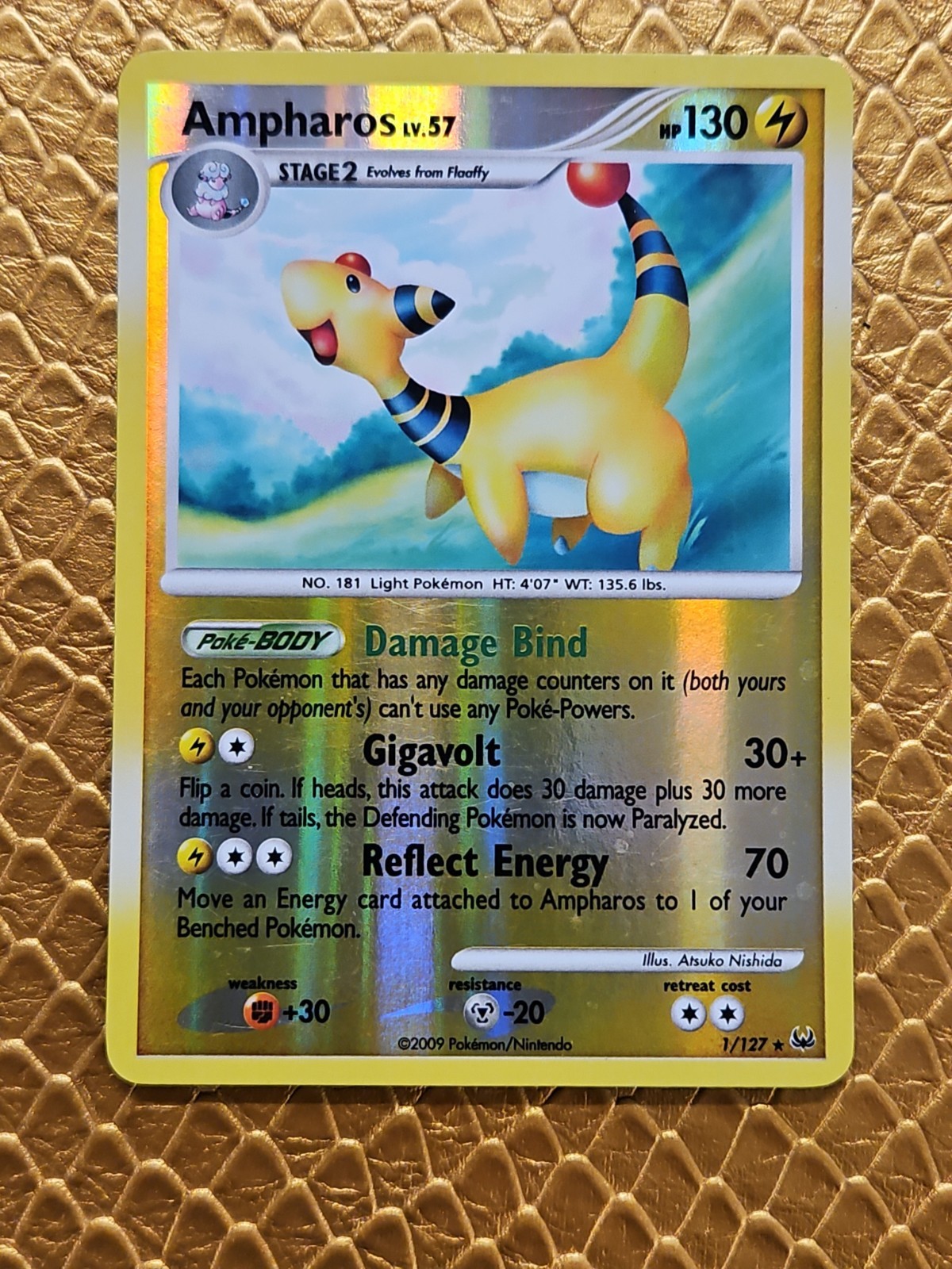 Ampharos 1/127 Platinum Reverse Holo LP+ Ampharos 1/127 Platinum Reverse Holo LP+