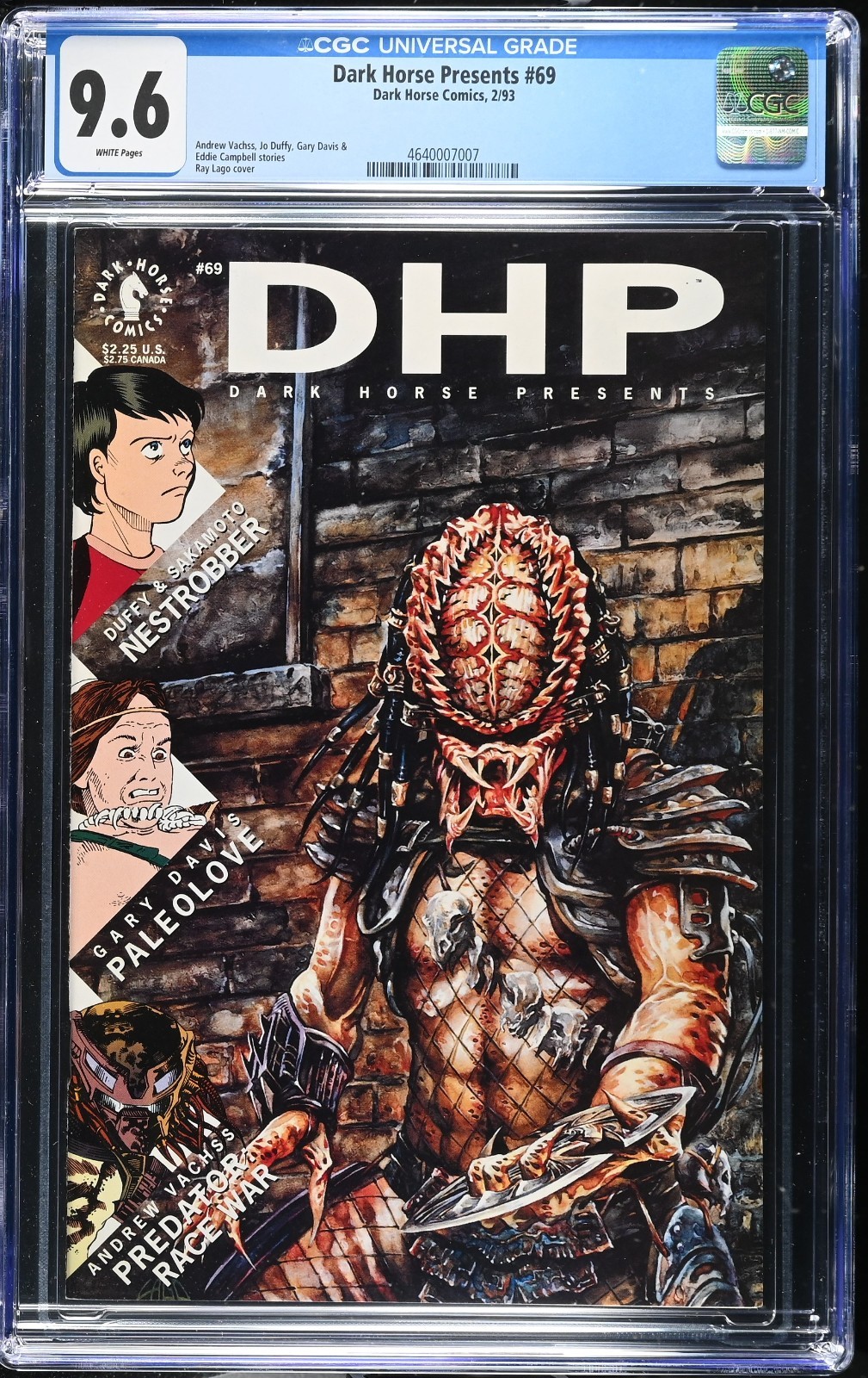 Dark Horse Presents #69 CGC 9.6 Predator Race War Mint White Pages 2/93 Ray Lago