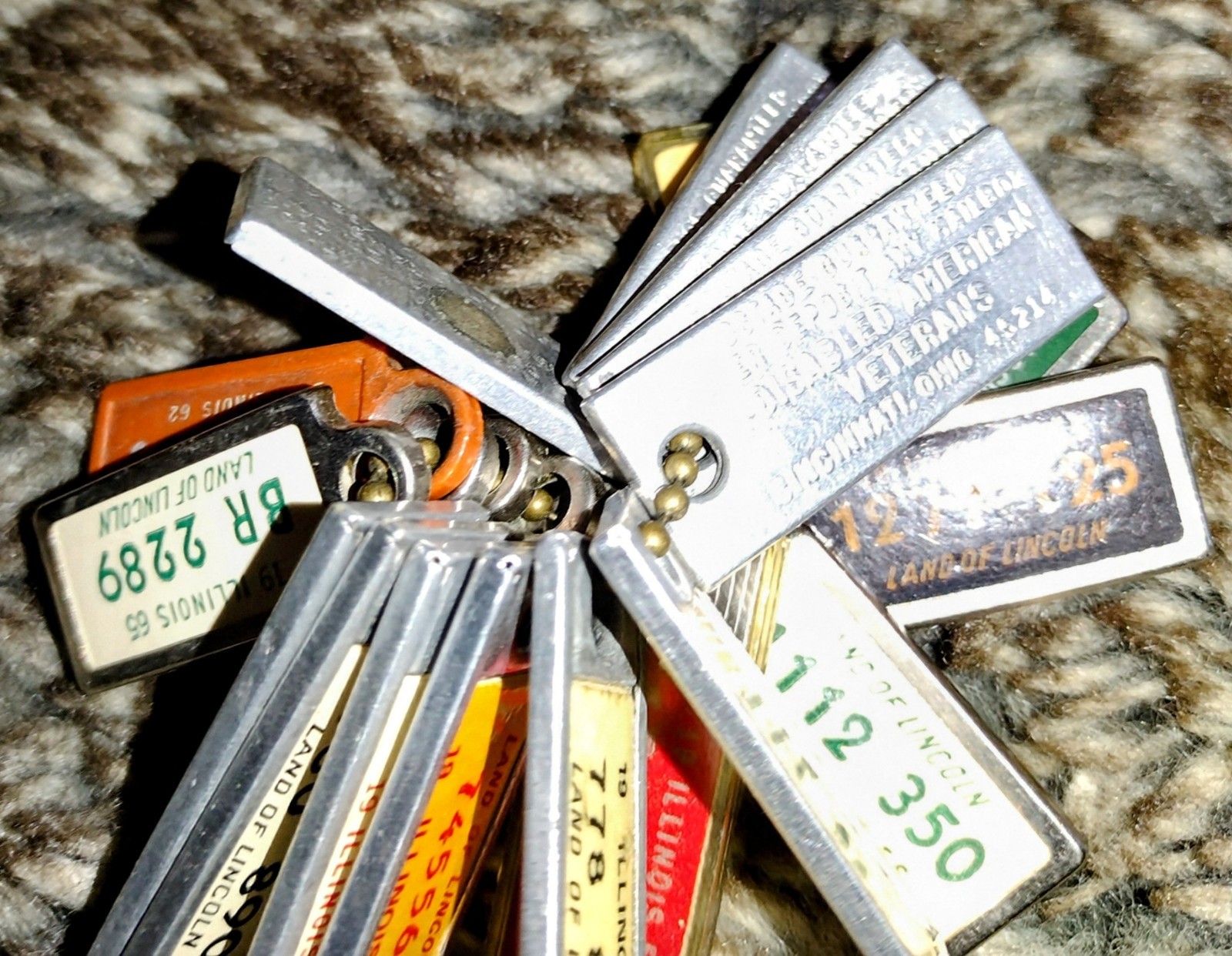 Vintage Illinois DAV Mini License Plate Keychain 27 Piece Set Vintage Illinois DAV Mini License Plate Keychain 27 Piece Set