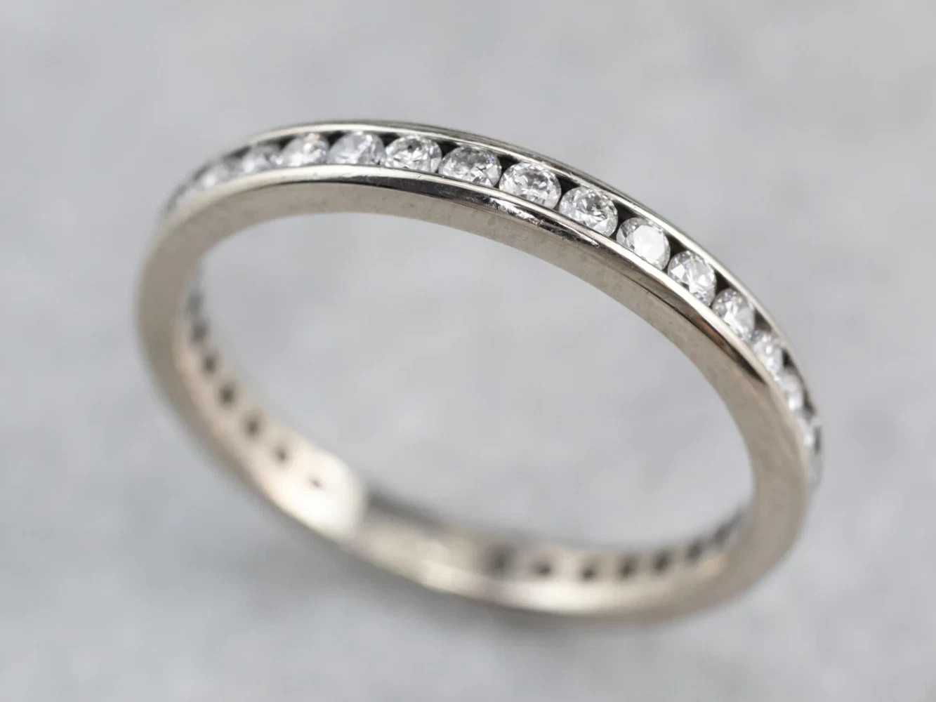 2.00Ct Round Natural Diamond Eternity Wedding Ring Band 950 Platinum Size 7 8 9