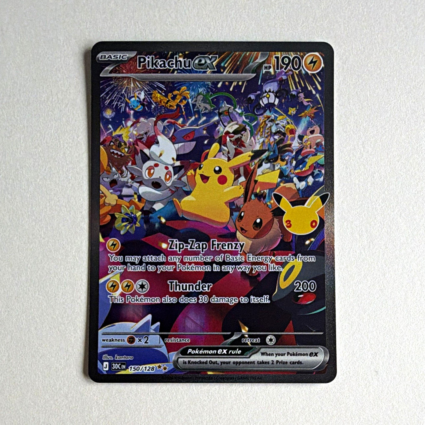Pokemon TCG Pikachu ex 150/128 Full Art Holo English 2023 Pokemon Card Pokemon TCG Pikachu ex 150/128 Full Art Holo English 2023 Pokemon Card