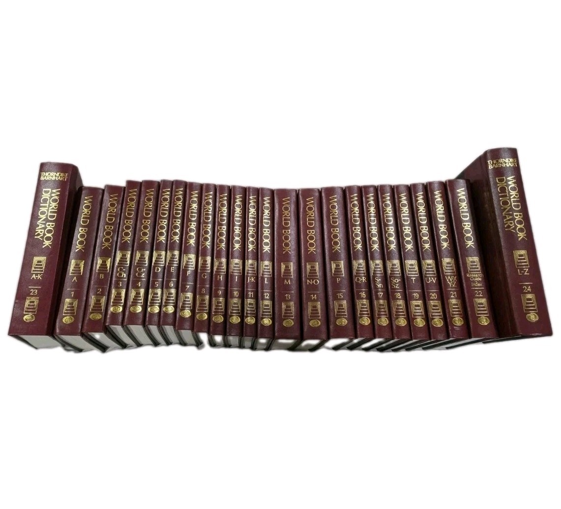 1991 World Book Encyclopedia Complete 24 Volume Set + Dictionary Vintage
